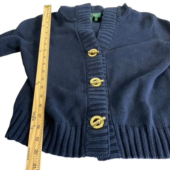 Ralph Lauren Blue Cardigan Sweater with Hood - Picture 8 of 9